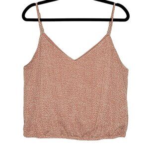 Nine Britton Women's L V-Neck Crop Tank Top Pink White